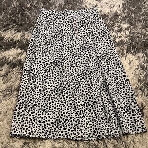 SHEIN Black and White Polka Dot A-Line Skirt